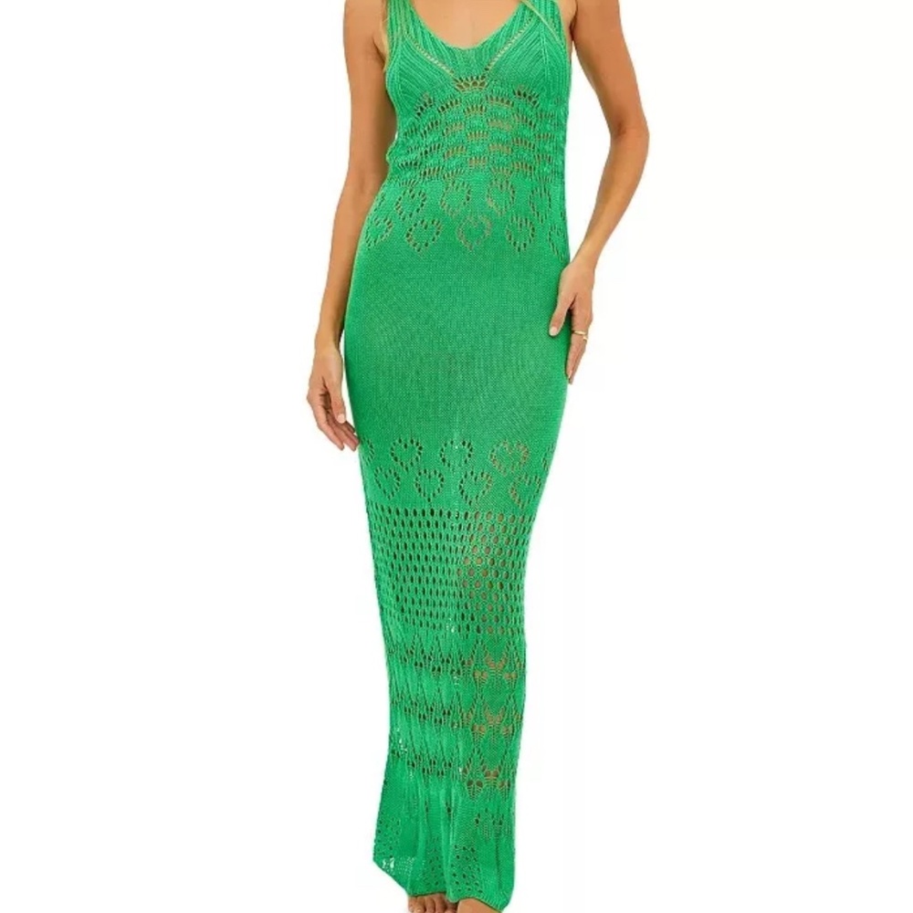 NTW Beach Riot Tracy Sheer Crochet Dress